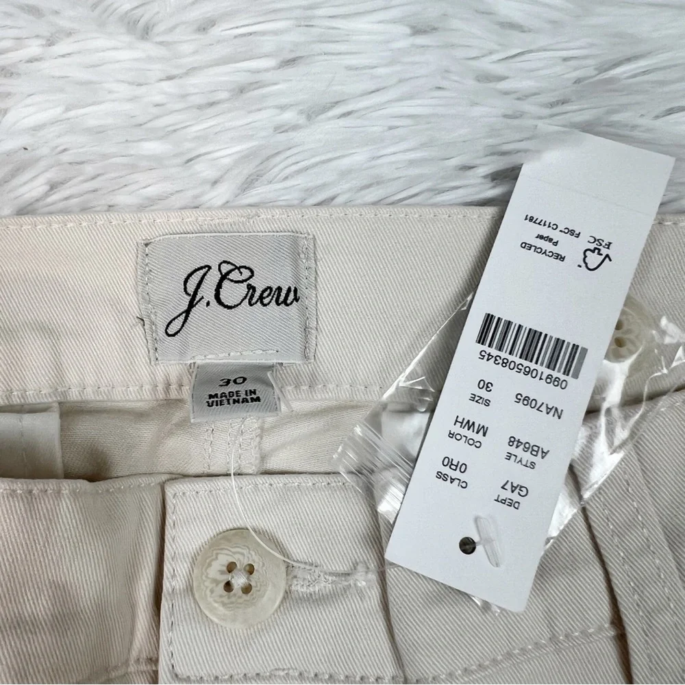 J Crew New high rise Vintage slim-straight stretch chino pant Mountain white